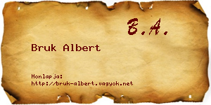 Bruk Albert névjegykártya